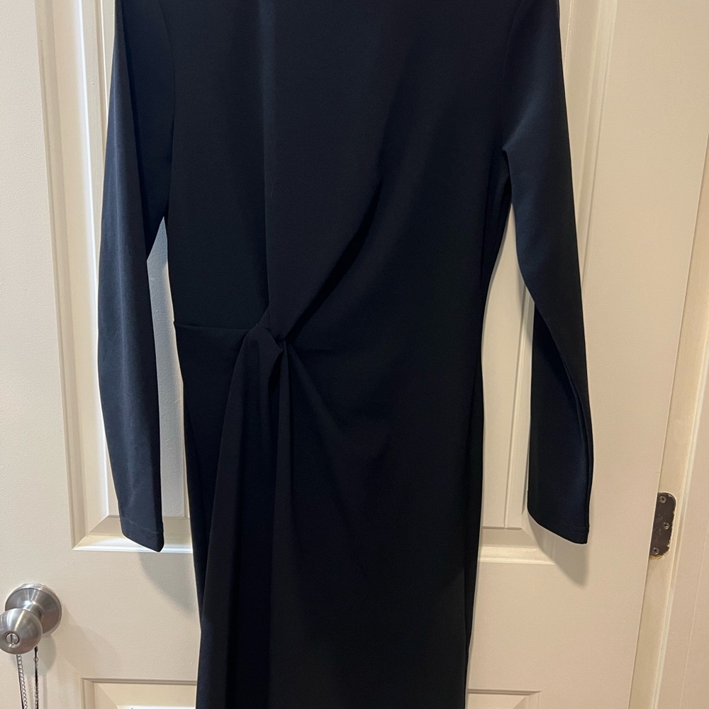 SHEIN Black and Red Long Sleeve Sheath Dress
